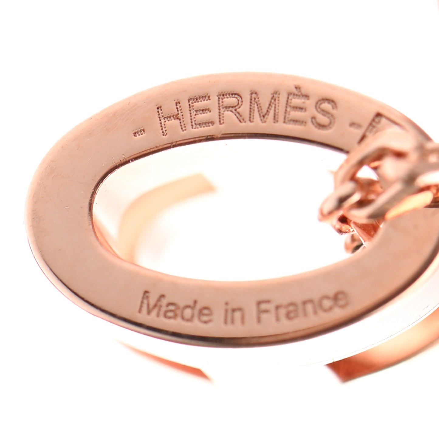 Lacquered Rose Gold Mini Pop H Pendant Necklace Marron Glace