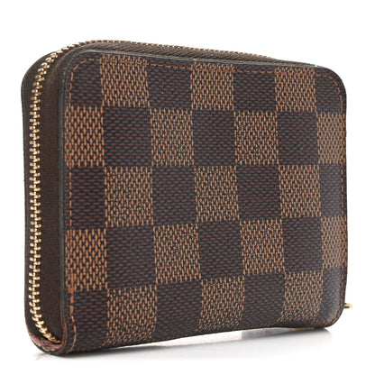 Louis Vuitton Damier Ebene Zippy Coin Purse Rose Ballerine 3 of 8