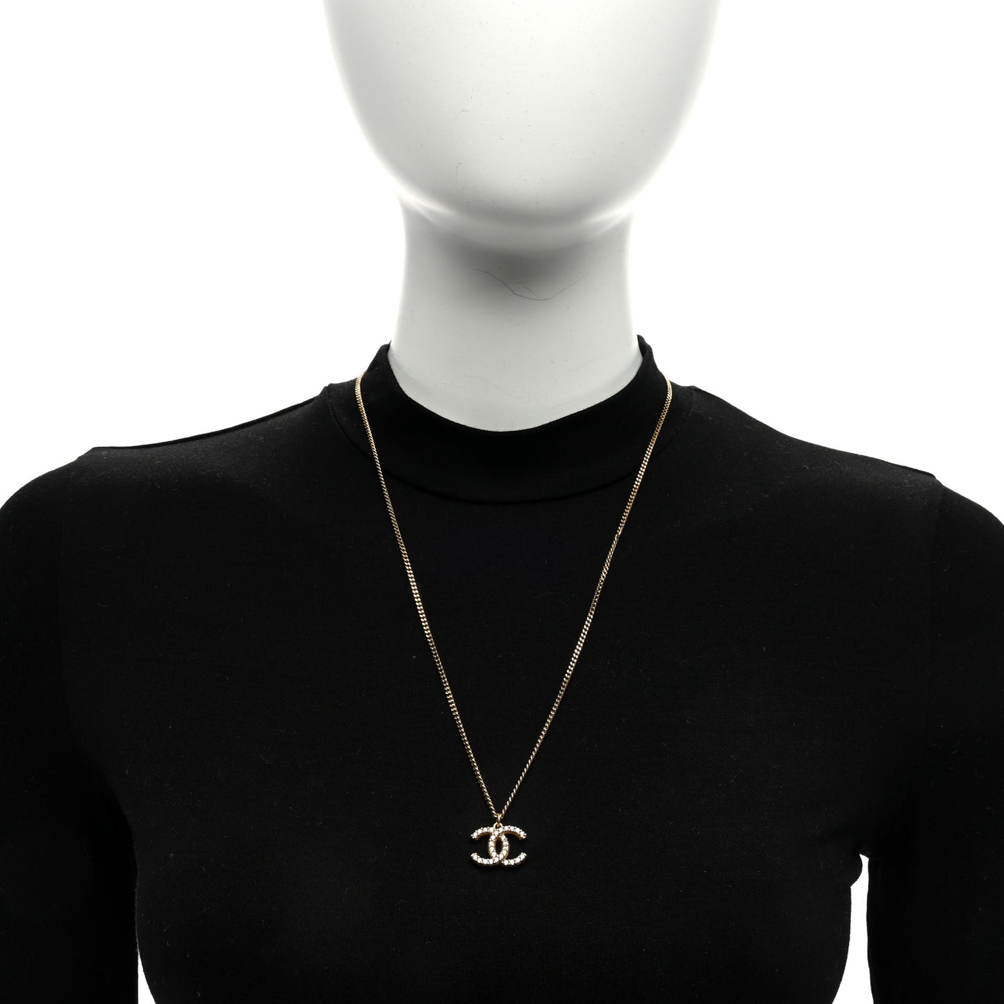 Crystal Lock Symbols CC Necklace Gold