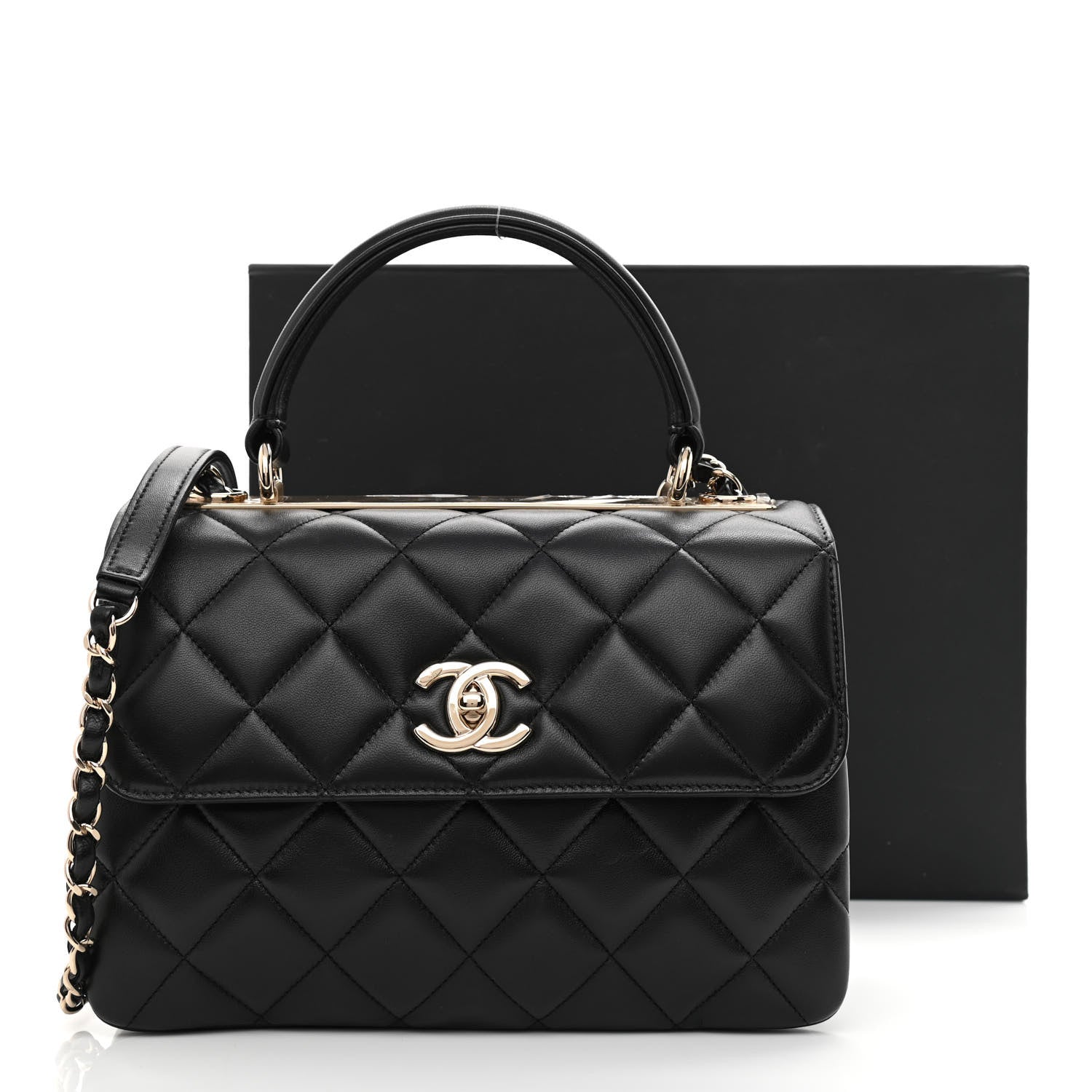 Chanel Lambskin Quilted Small Trendy CC Dual Handle Flap Bag Black 12 of 12