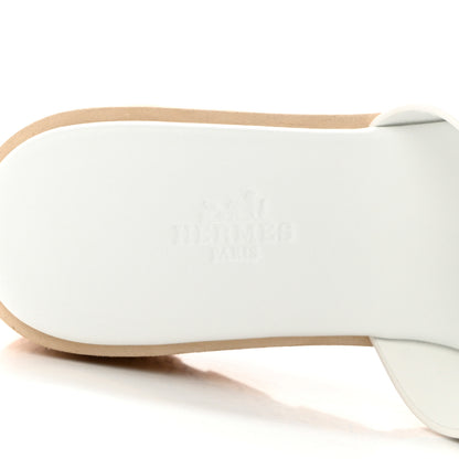 Hermes Calfskin Cork Eze 30 Sandals 36 White 7 of 9