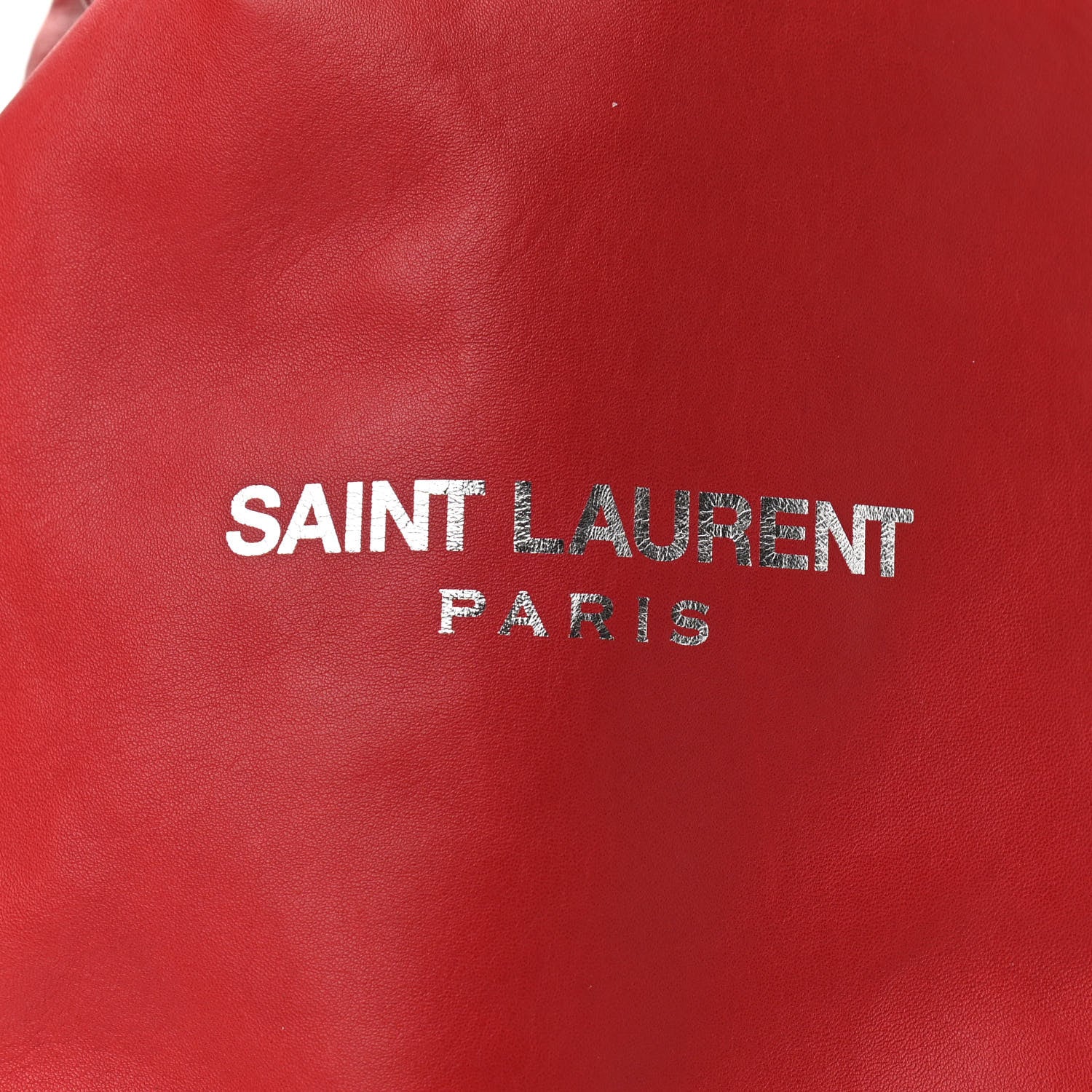 Saint Laurent Lambskin Teddy Drawstring Bag Eros Red 7 of 9