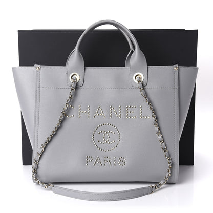 Chanel Caviar Studded Small Deauville Tote Grey 12 of 12