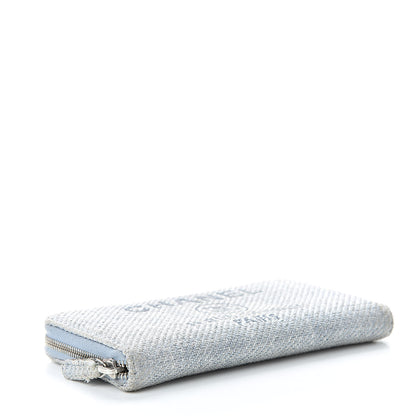 Chanel Canvas Deauville Zip Around Wallet Grey 4 of 16