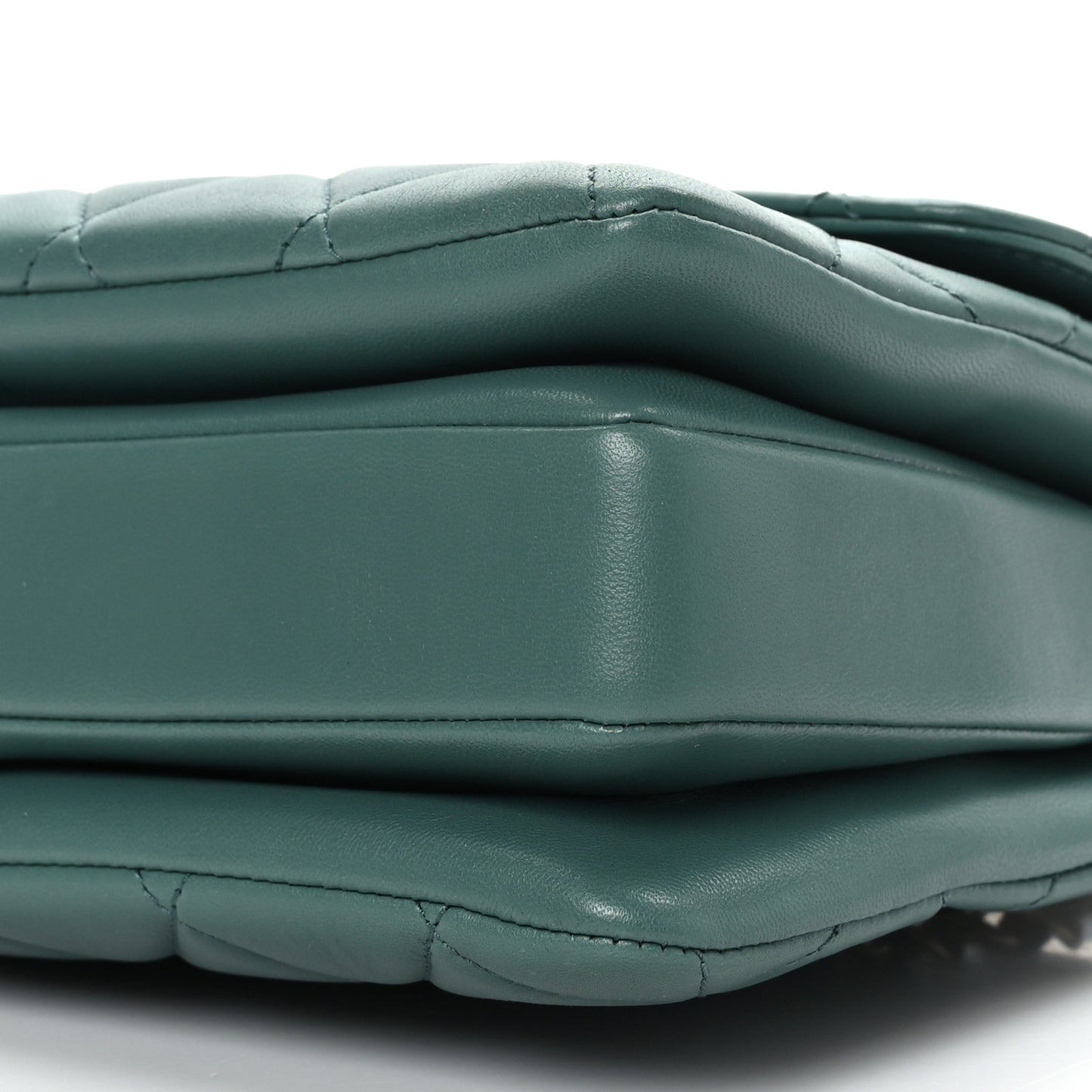 Lambskin Quilted Small Trendy CC Flap Dual Handle Bag Green