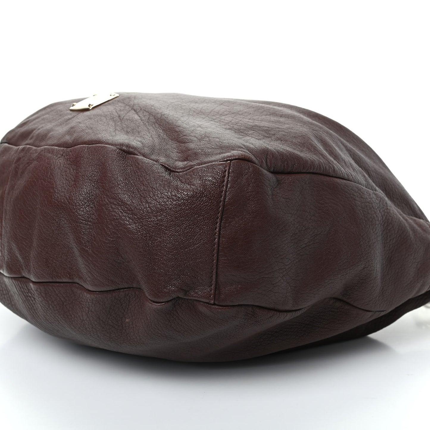 Grainy Calfskin Studded Large Sky Hobo Brown