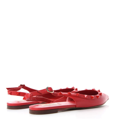 Valentino Garavani Nappa Monochrome Rockstud Slingback Flats 37 Rosso Valentino 4 of 9