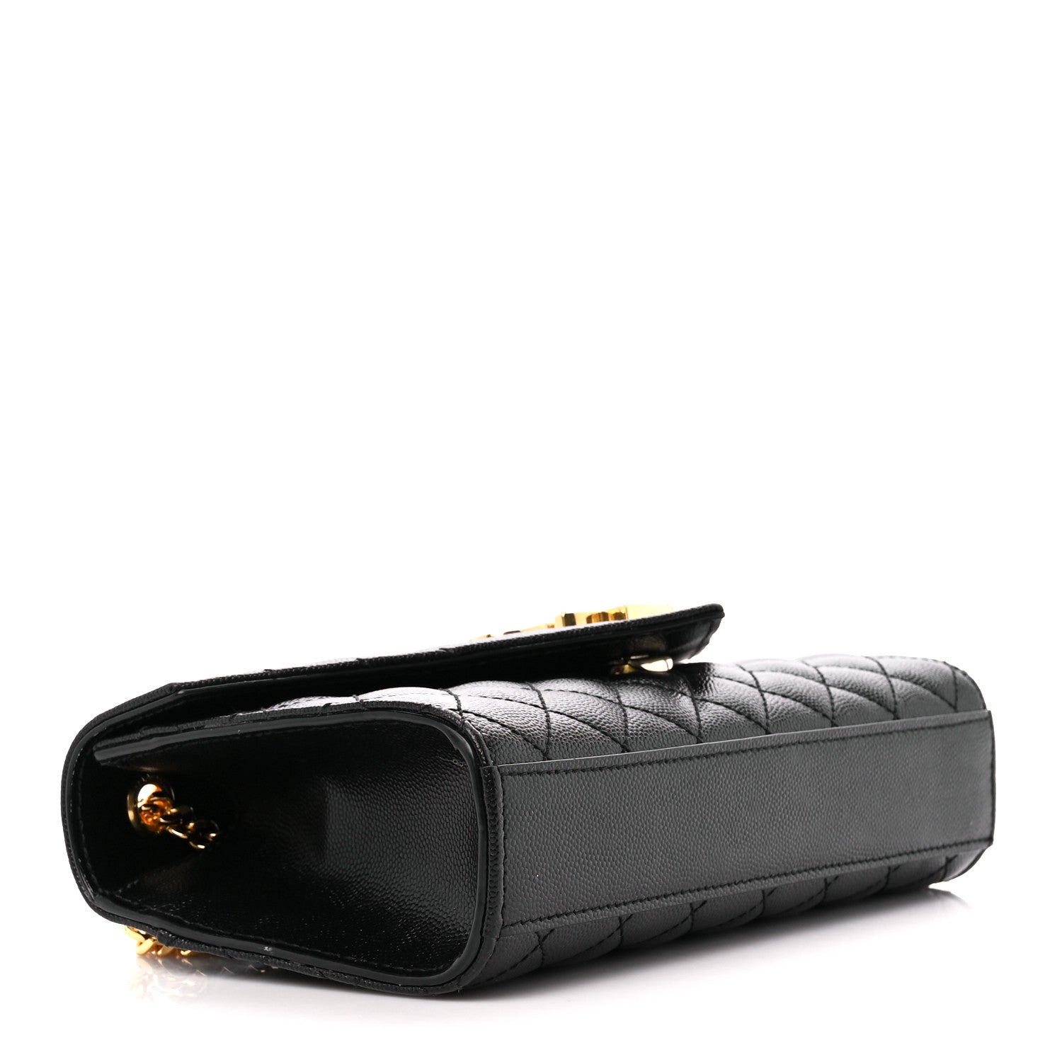 Saint Laurent Grain De Poudre Textured Mixed Matelasse Triquilt Small Monogram Satchel Black 4 of 11