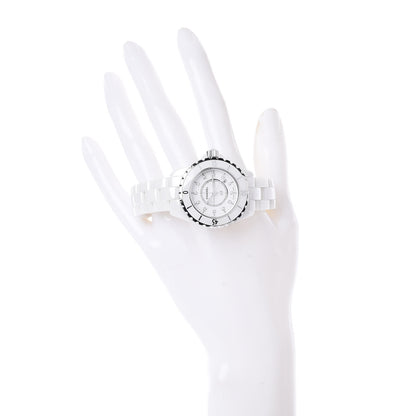 Chanel Stainless Steel Ceramic Diamond 33mm J12 Quartz Watch White 2 of 5