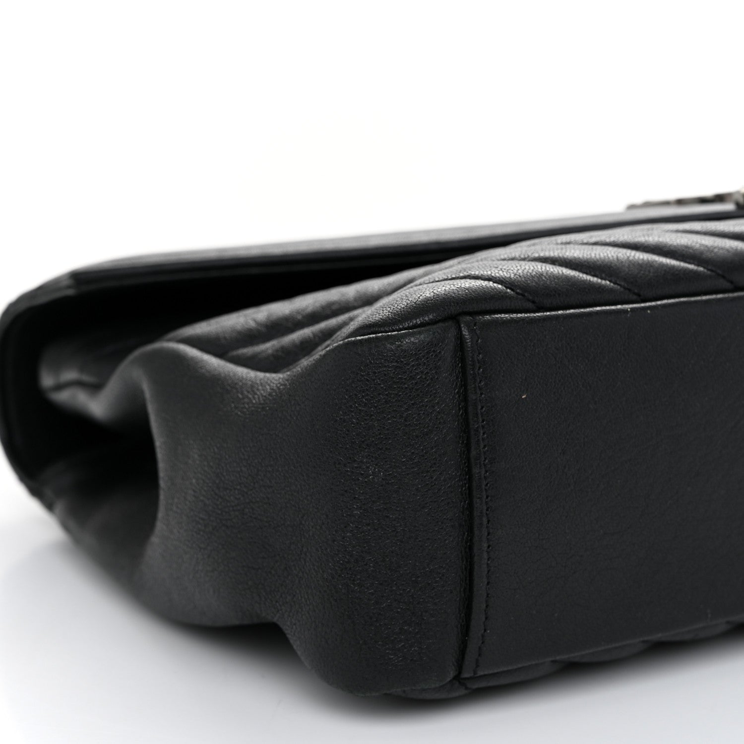 Saint Laurent Sheepskin Matelasse Chevron Monogram Large College Satchel Black 11 of 11