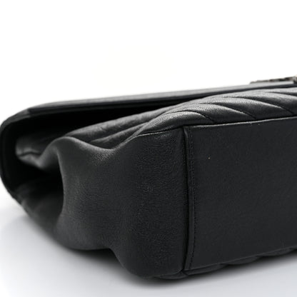 Saint Laurent Sheepskin Matelasse Chevron Monogram Large College Satchel Black 11 of 11