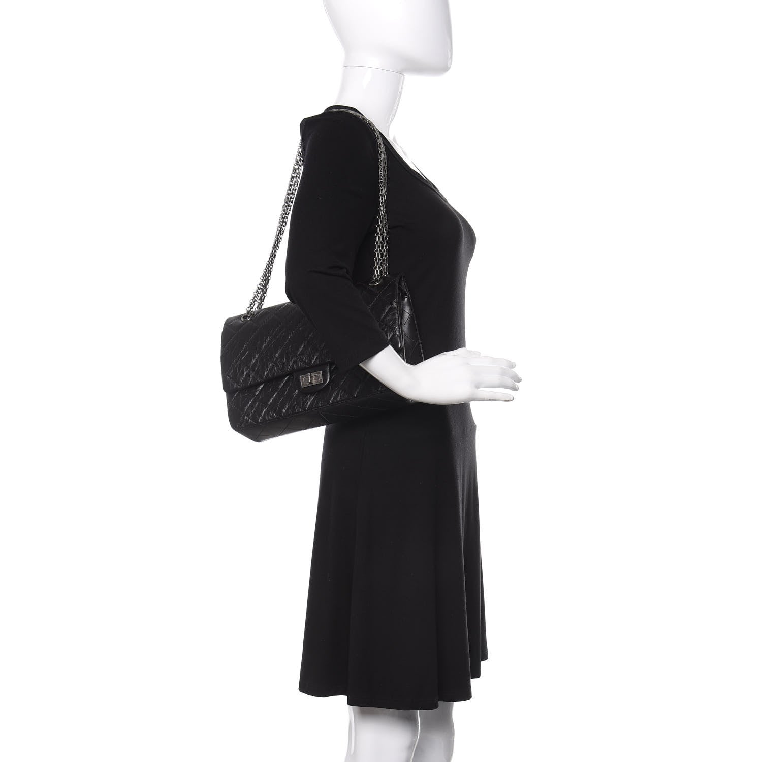 Chanel Aged Calfskin Quilted 2.55 Reissue 226 Flap Black 2 of 11