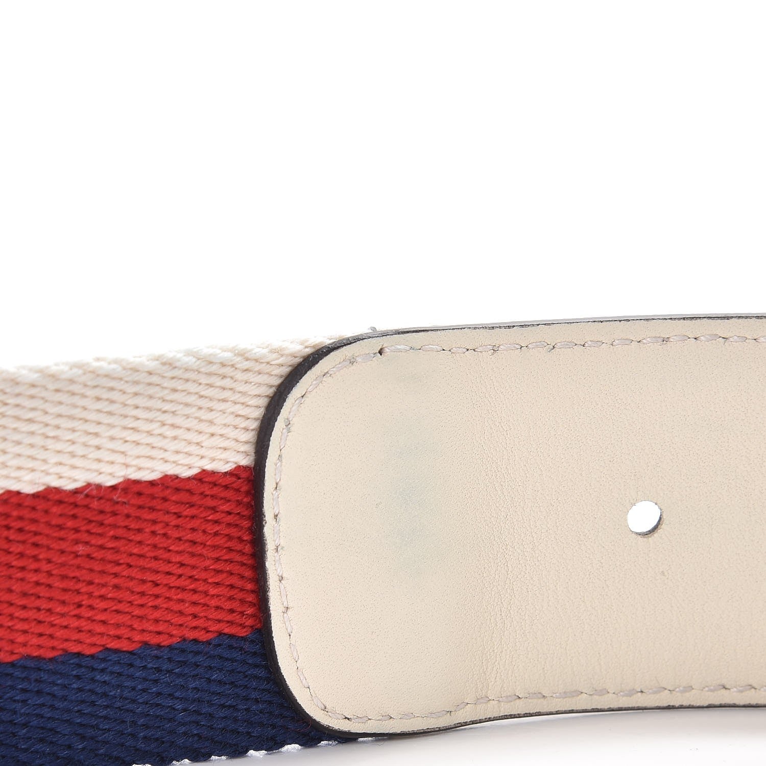 Gucci Nylon Calfskin Sylvie Web Double G 40mm Belt 80 32 Mystic White Hibiscus Red Maritime 7 of 8