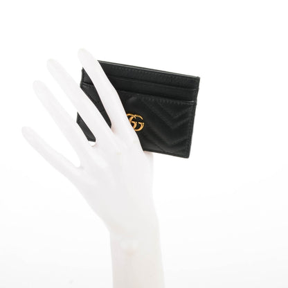 Gucci Calfskin Matelasse GG Marmont Card Holder Black 2 of 6