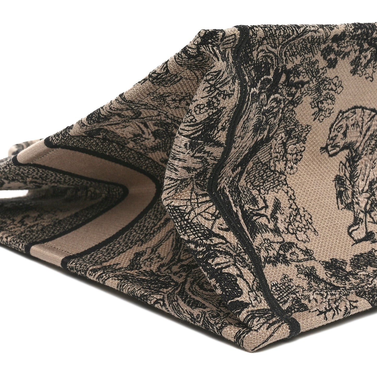 Canvas Embroidered Large Dioriviera Toile De Jouy Book Tote Brown