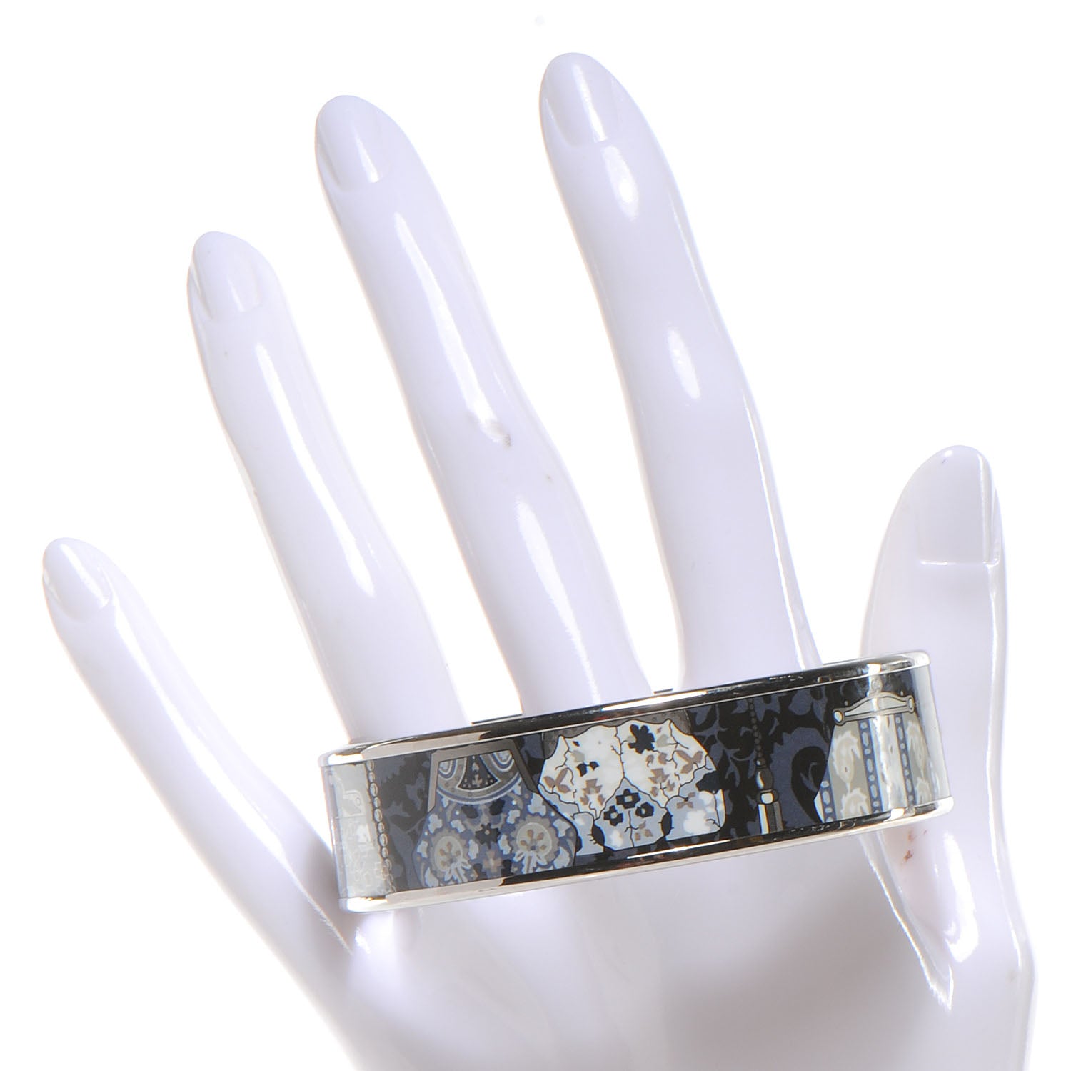 Hermes Enamel Printed Cachemire de Tamara Wide Bracelet 65 2 of 5
