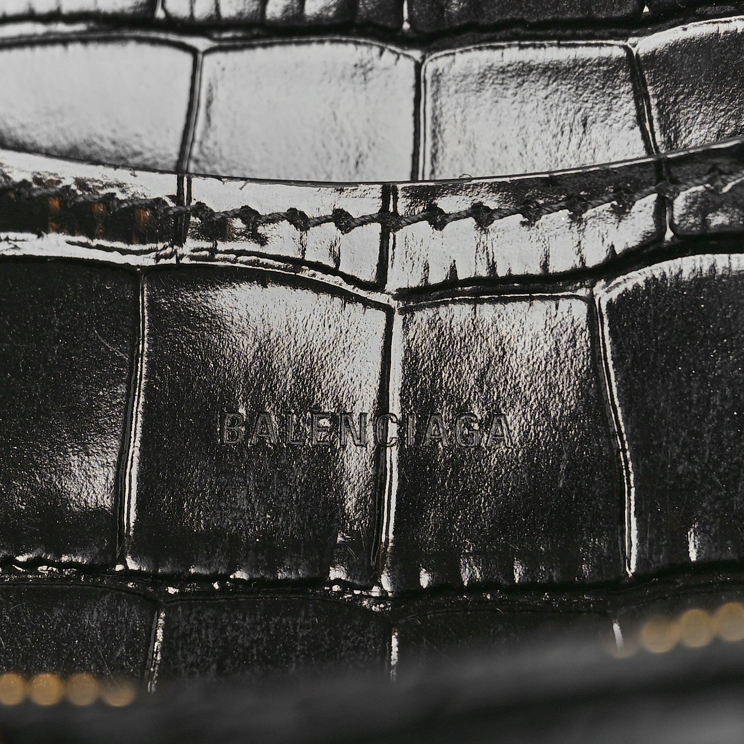 Balenciaga Shiny Supple Calfskin Crocodile Embossed Brass Hardware Neo Classic City Black 6 of 8
