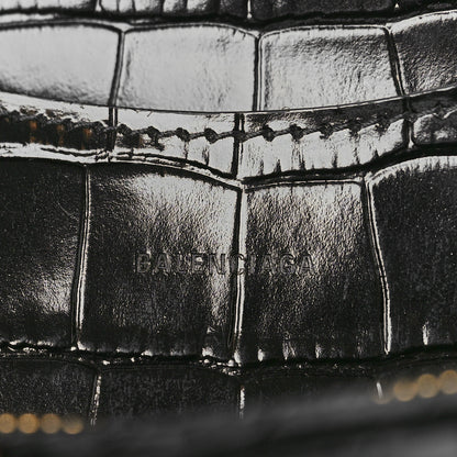 Balenciaga Shiny Supple Calfskin Crocodile Embossed Brass Hardware Neo Classic City Black 6 of 8