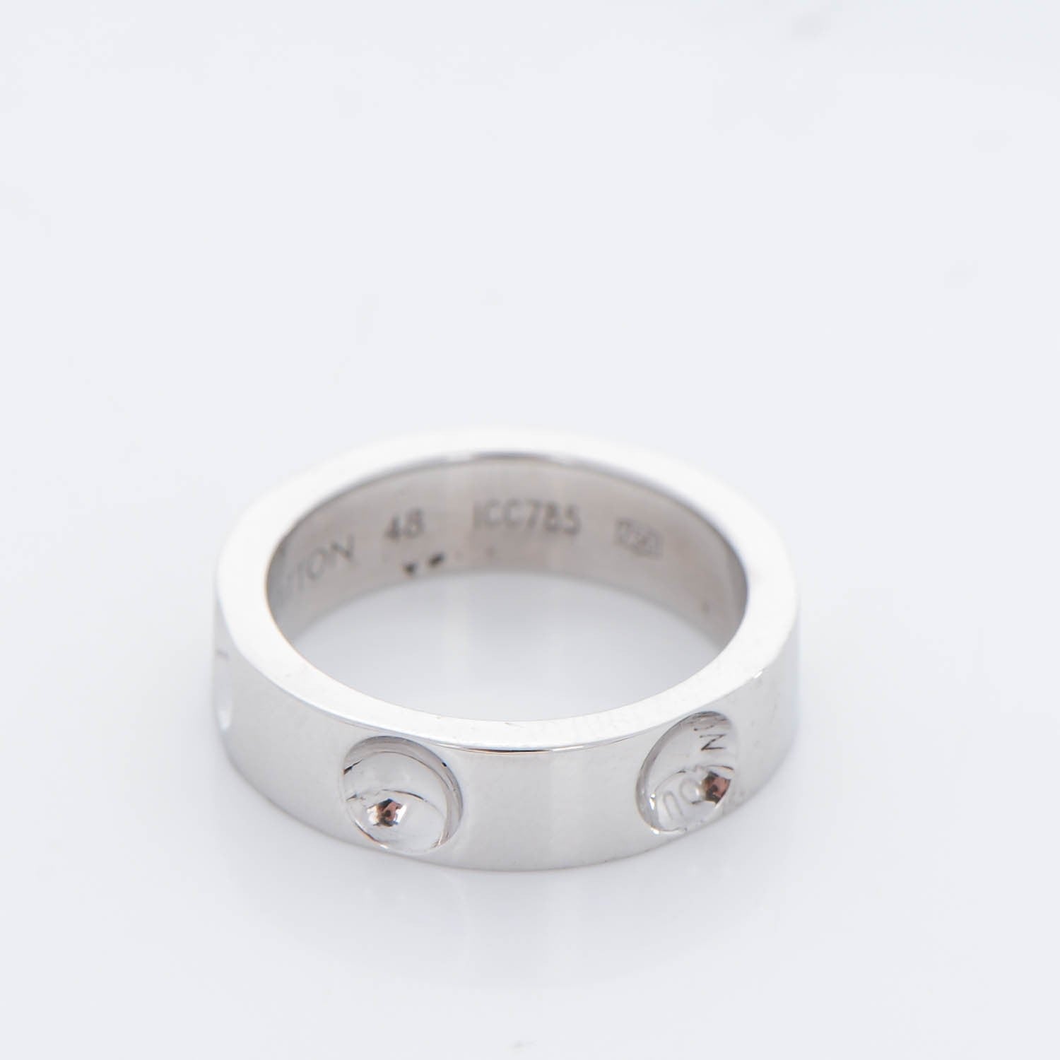 Louis Vuitton 18K White Gold Empreinte Ring 48 4.5 3 of 5