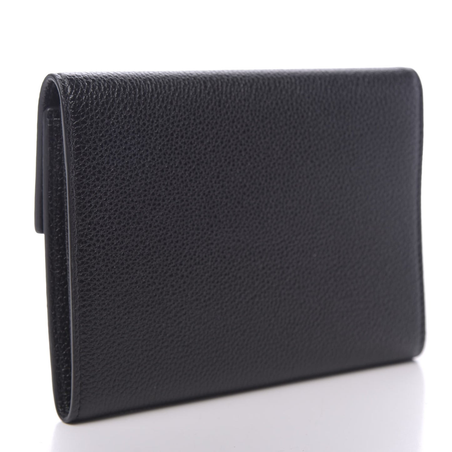 Grainy Calfskin Zumi Flap Card Case Black