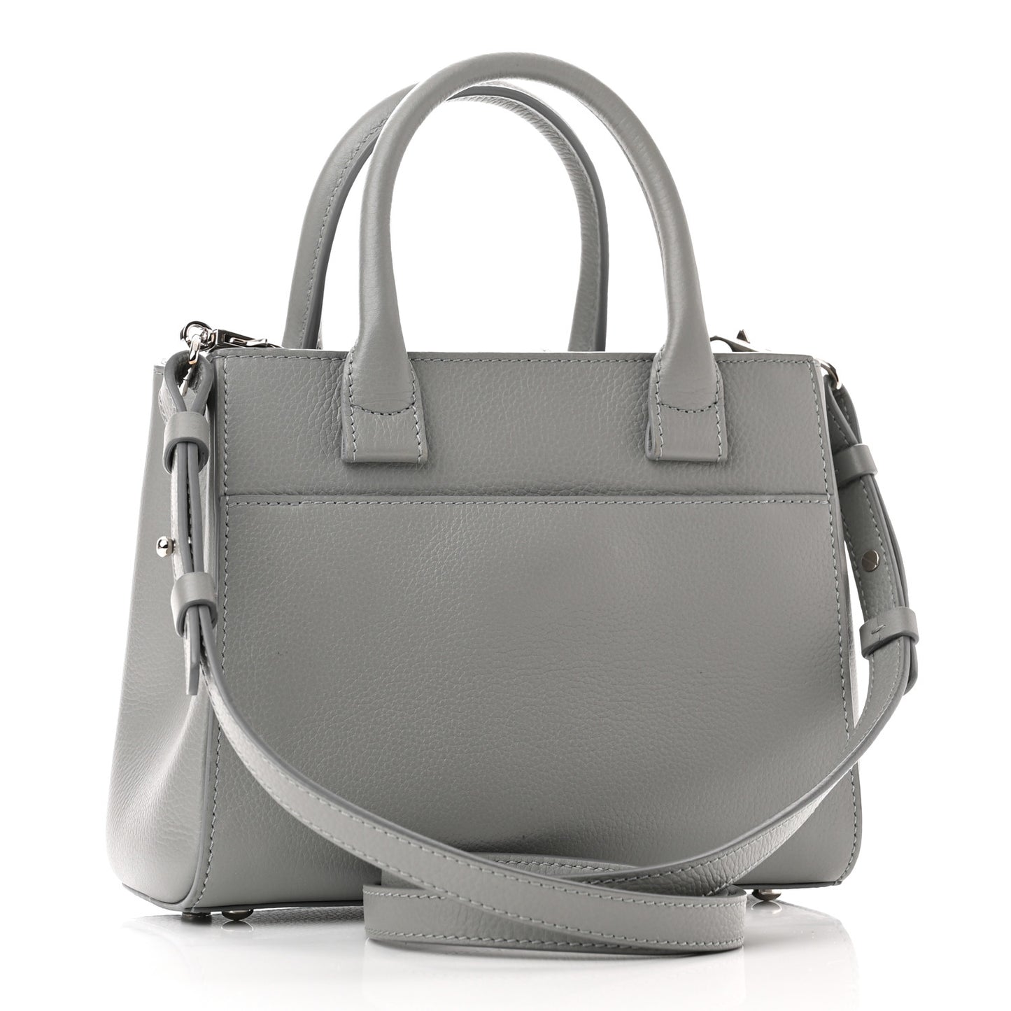 Grained Calfskin Mini Neo Executive Shopper Tote Grey
