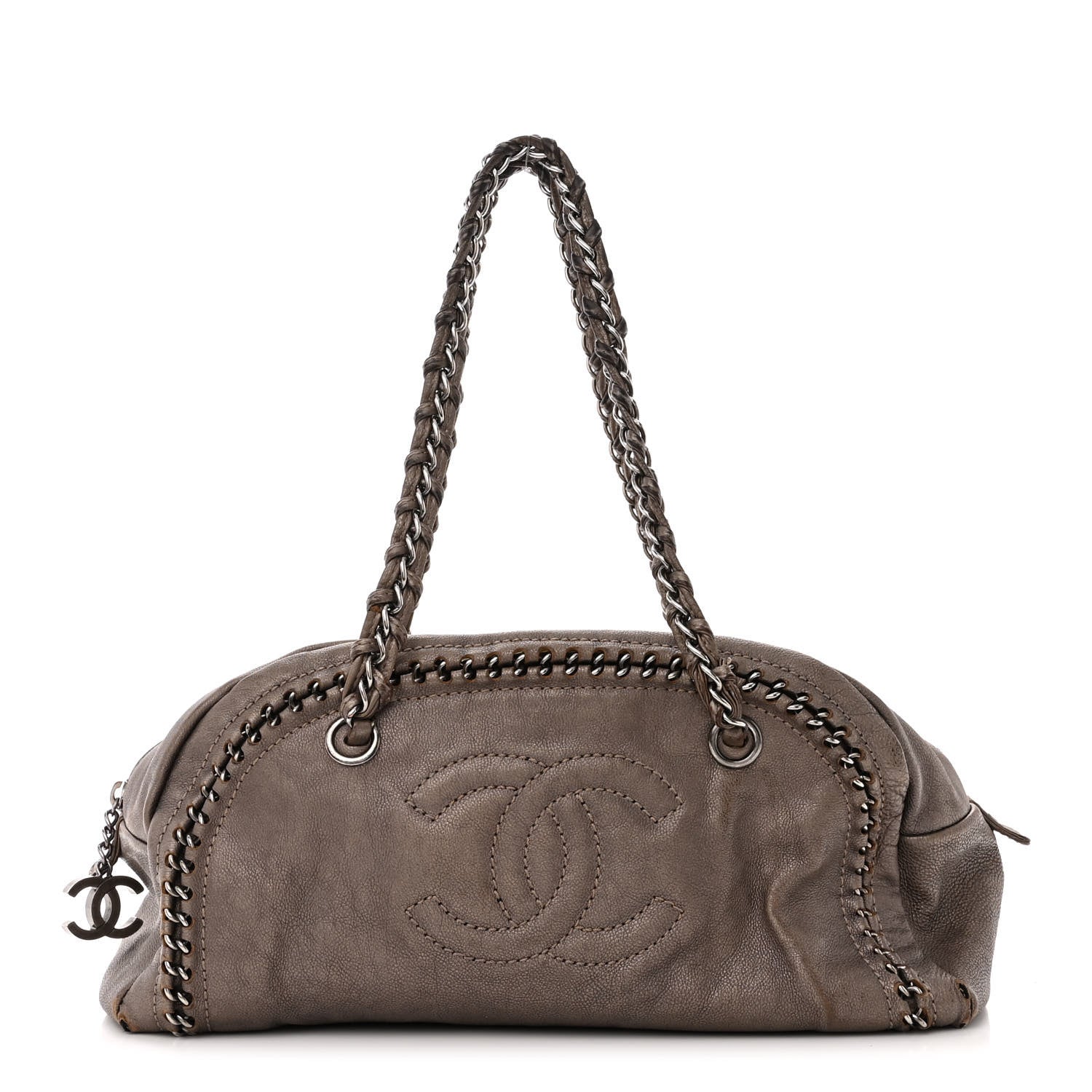 Chanel Metallic Goatskin Medium Luxe Ligne Bowler Bronze 1 of 16