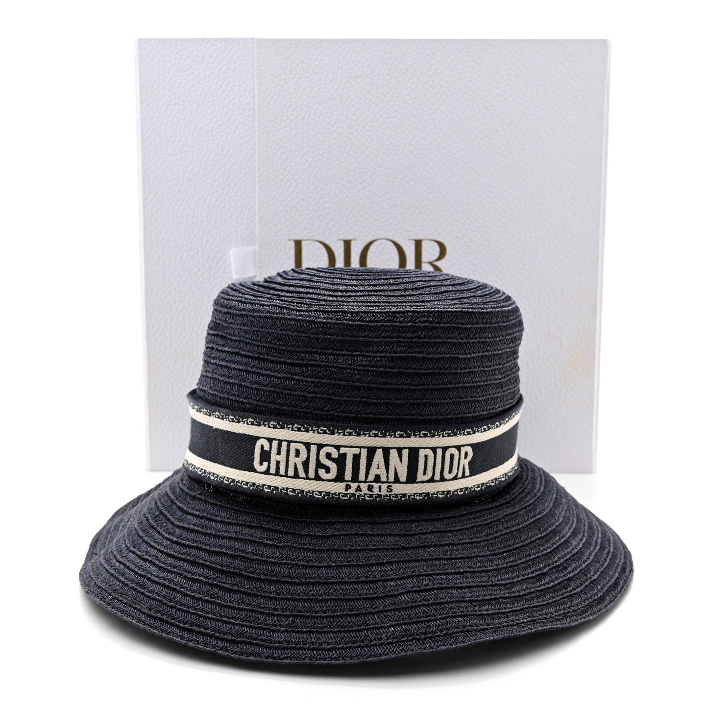 Straw Dioresort Large Brim Hat 58 Blue Fonce