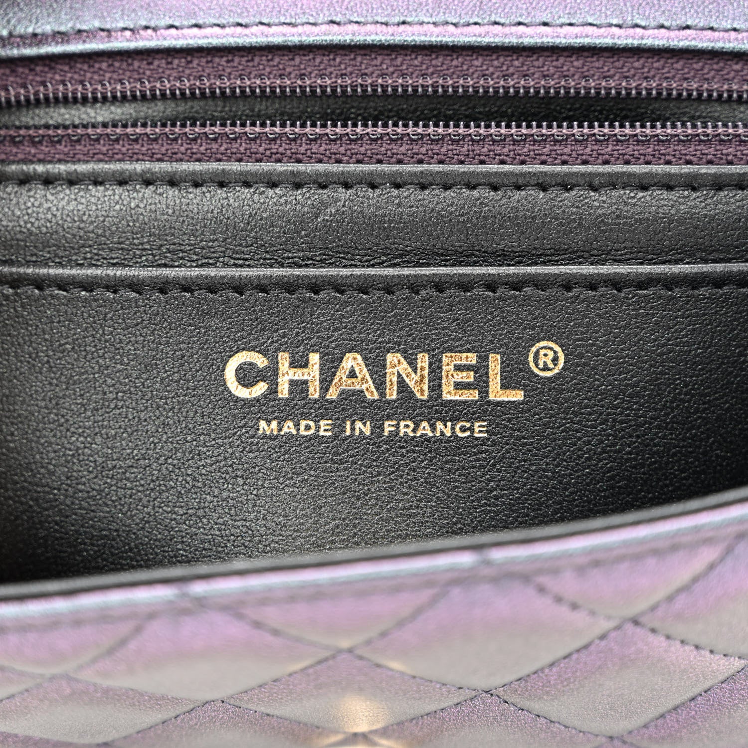 Chanel Iridescent Lambskin Quilted Mini Rectangular Flap Black 6 of 13