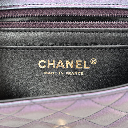Chanel Iridescent Lambskin Quilted Mini Rectangular Flap Black 6 of 13