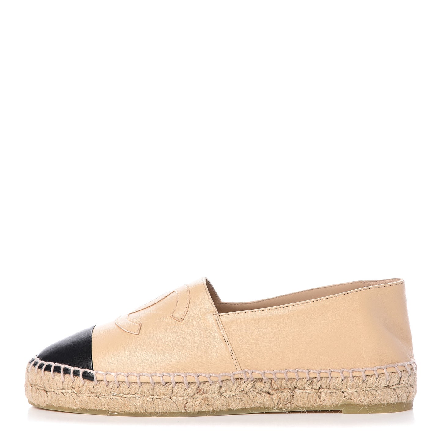 Lambskin CC Espadrilles 38 Beige Black