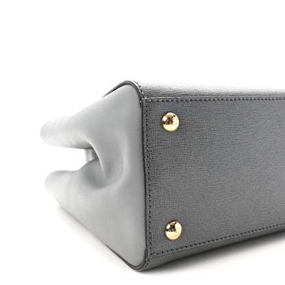 Fendi Vitello Elite Petite 2Jours Tote Grigio Grigio Chiaro 8 of 9