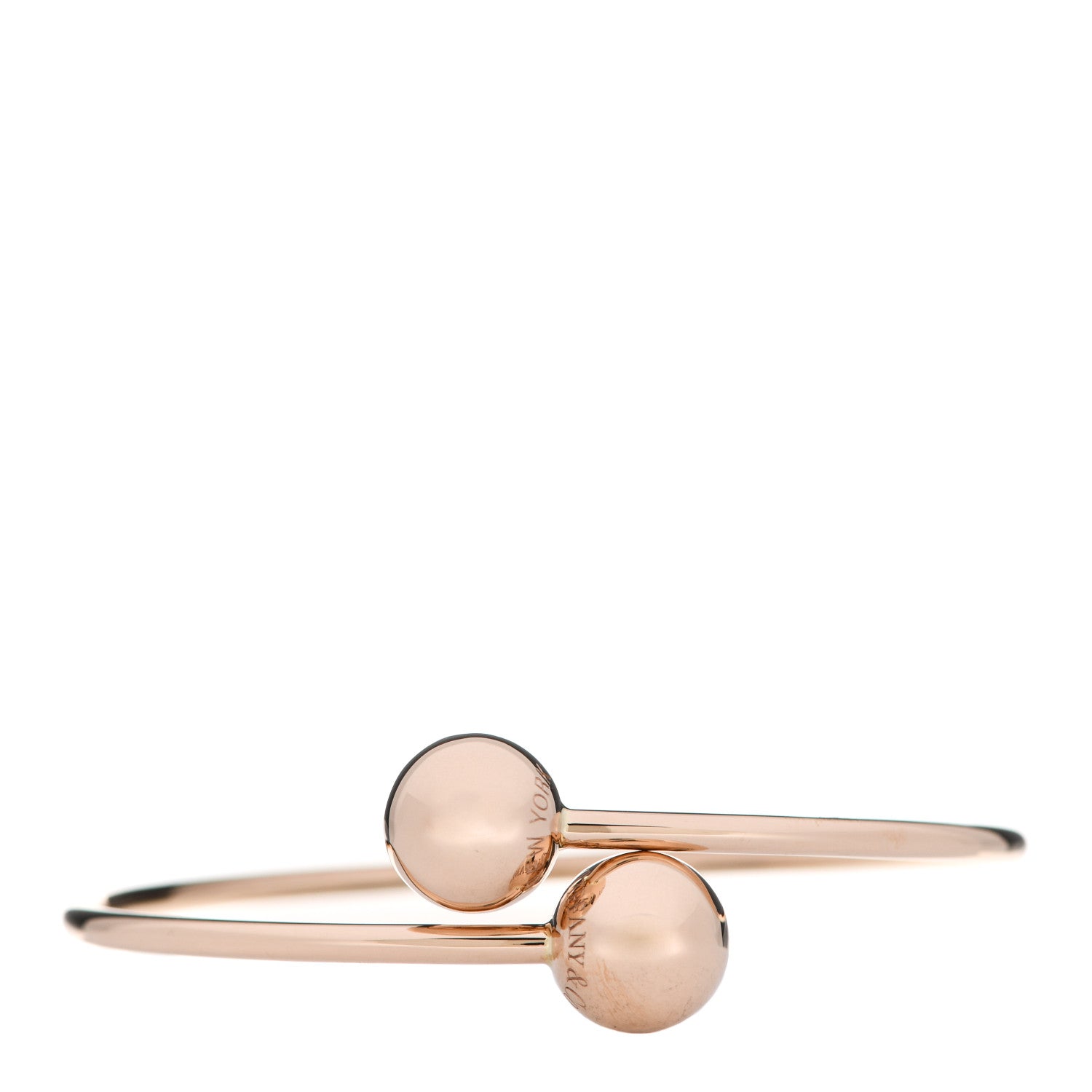 Tiffany 18K Rose Gold 11mm HardWear Ball Bypass Bracelet 1 of 5