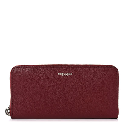 Saint Laurent Grained Calfskin Rive Gauche Zip Around Wallet Palissandre 1 of 11