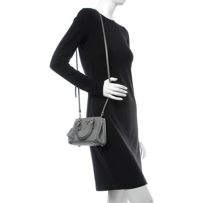 Prada Saffiano Micro Galleria Double Zip Tote Marmo 2 of 11