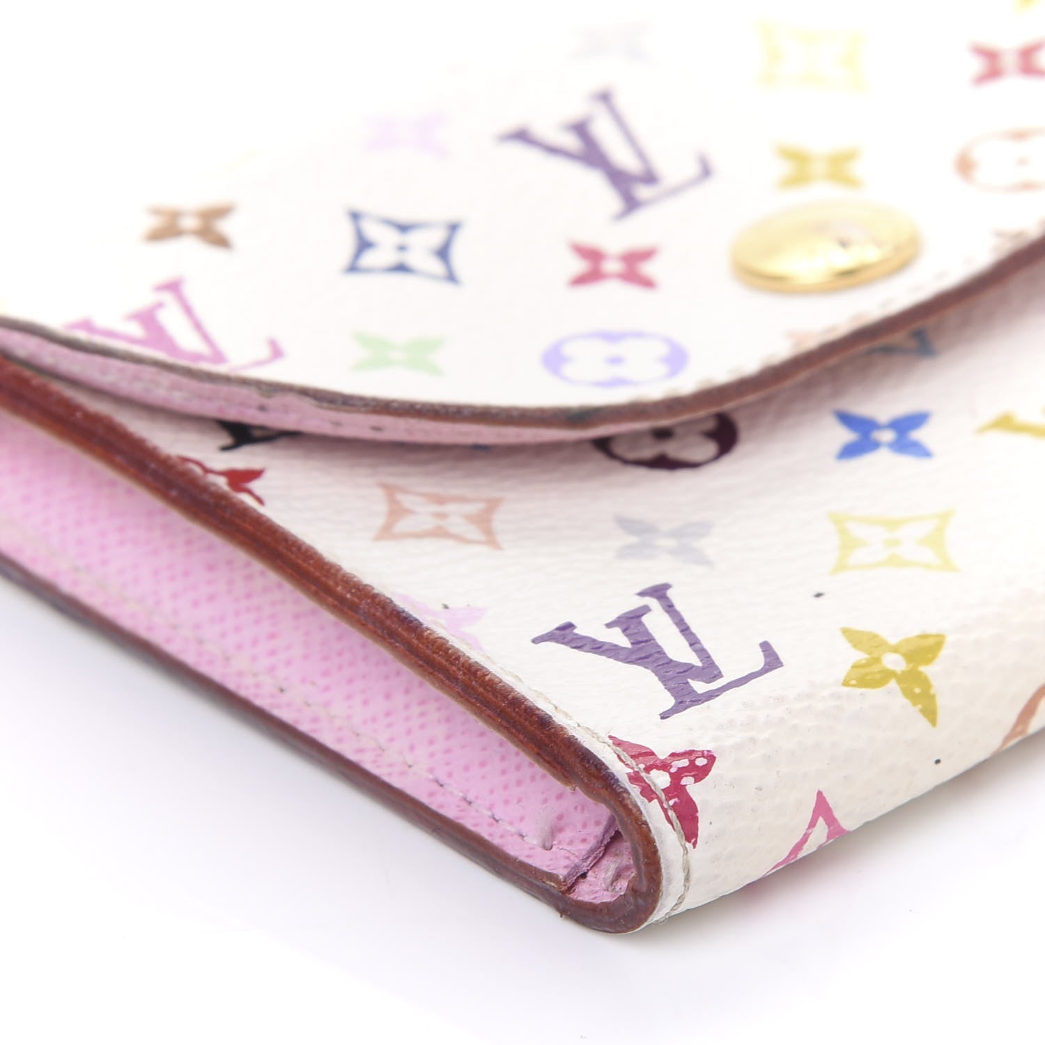 Louis Vuitton Monogram Multicolor Business Card Holder White Litchi 6 of 9