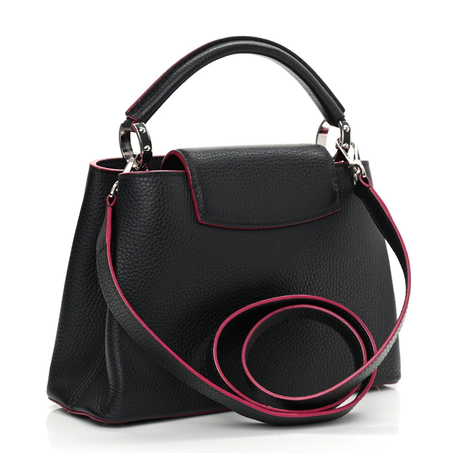 Taurillon Capucines BB Black Fuchsia