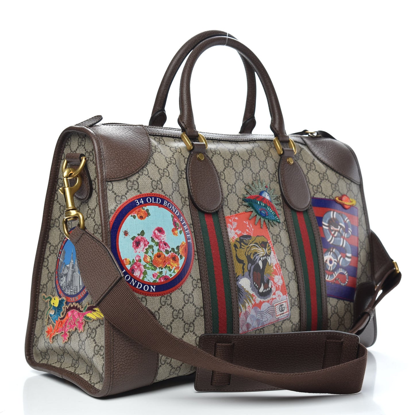 Soft GG Supreme Monogram Courrier Medium Duffle Bag Beige New Acero Multicolor