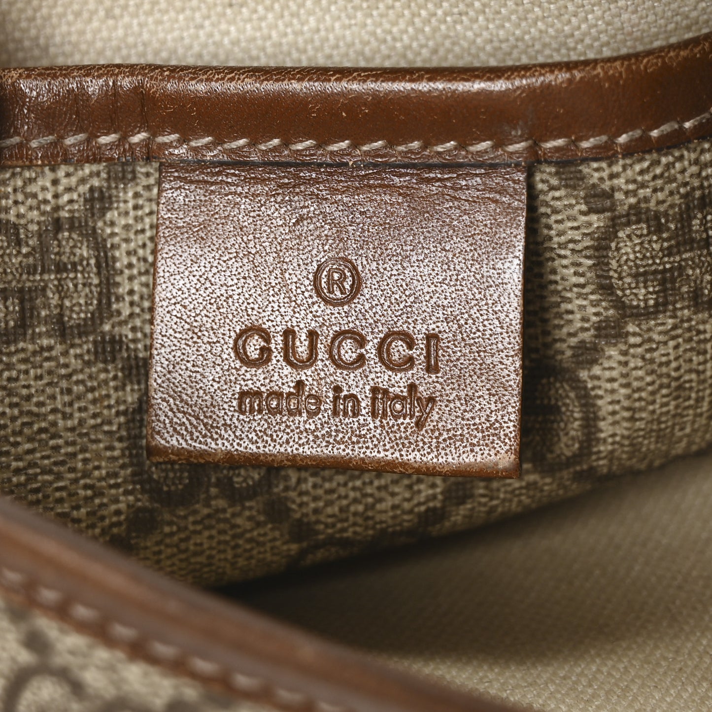 GG Plus Monogram Signature Web Loop Messenger Brown