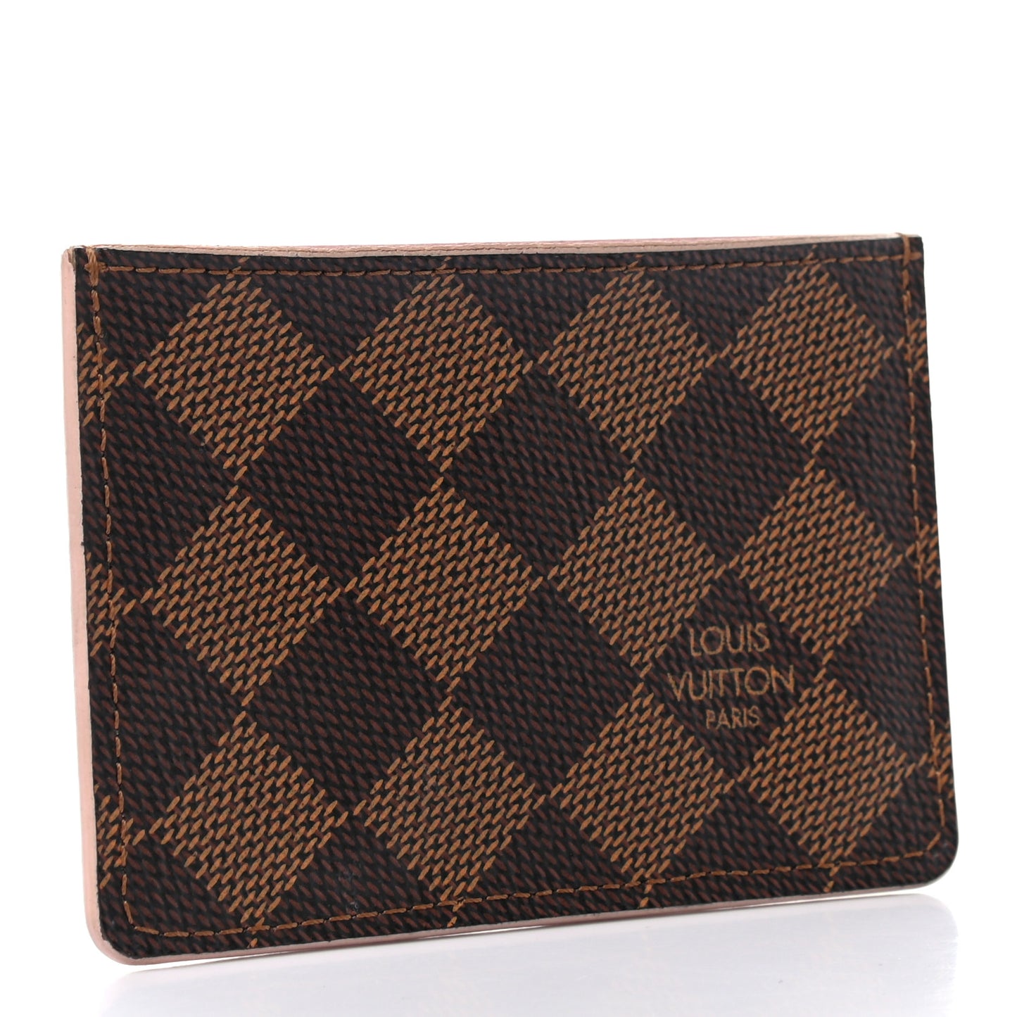 Damier Ebene Caissa Card Holder Rose Ballerine