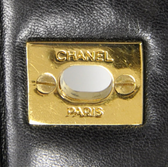 Lambskin Medium Double Flap Black