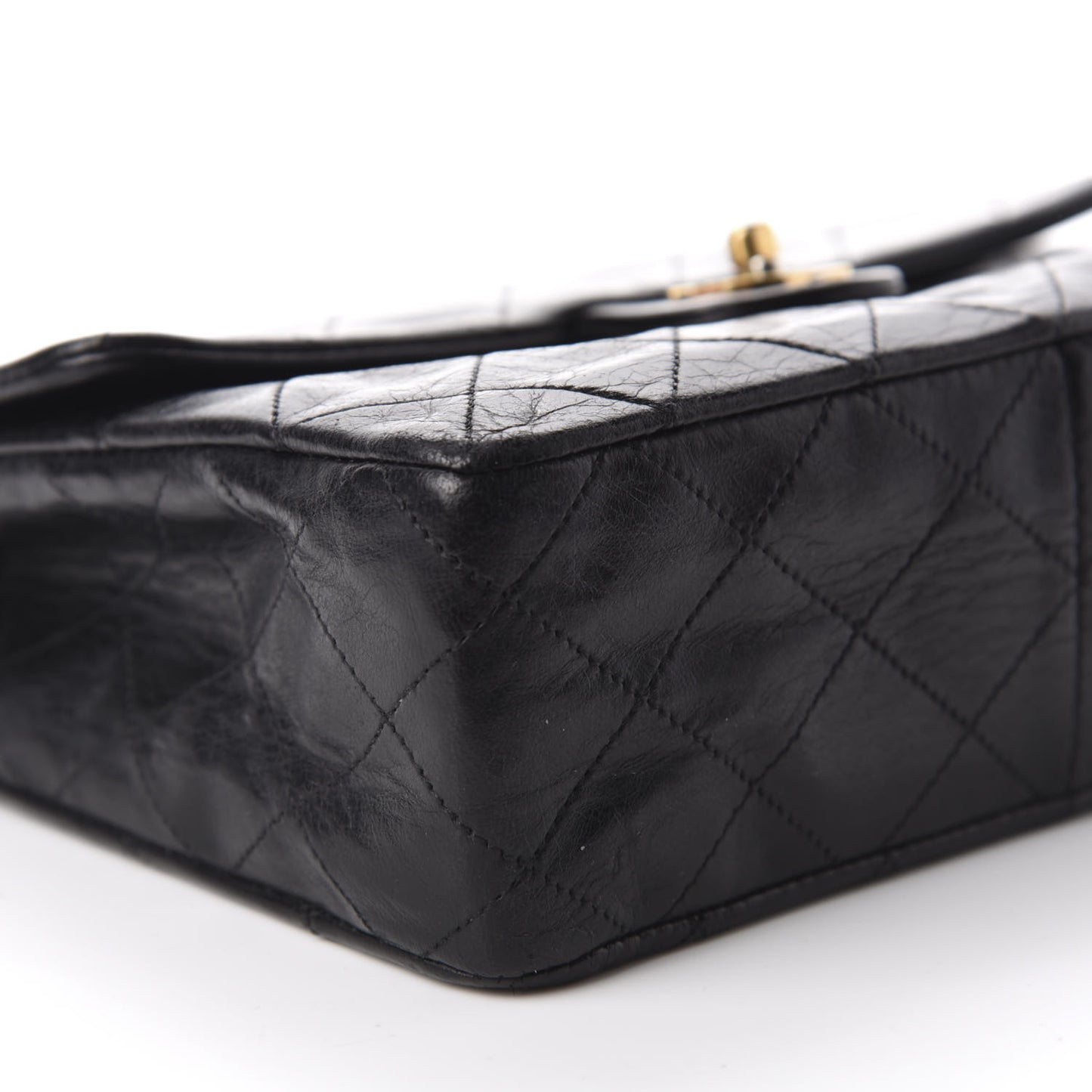 Lambskin Quilted Mini Square Flap Black