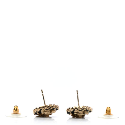 Chanel Metal Enamel CC Chain Turnlock Earrings Gold Black 3 of 4