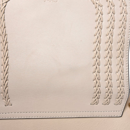 Chloe Calfskin Braided Medium Hudson Shoulder Bag Abstract White 8 of 8