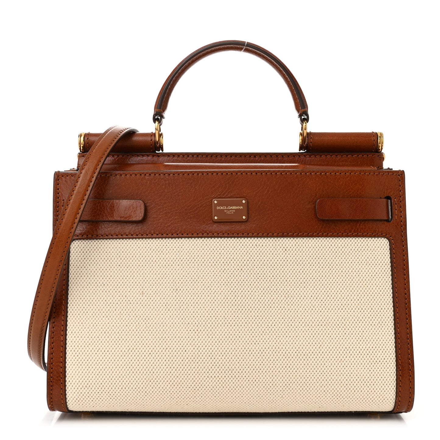 Calfskin Canvas Medium Sicily 62 Brown Beige