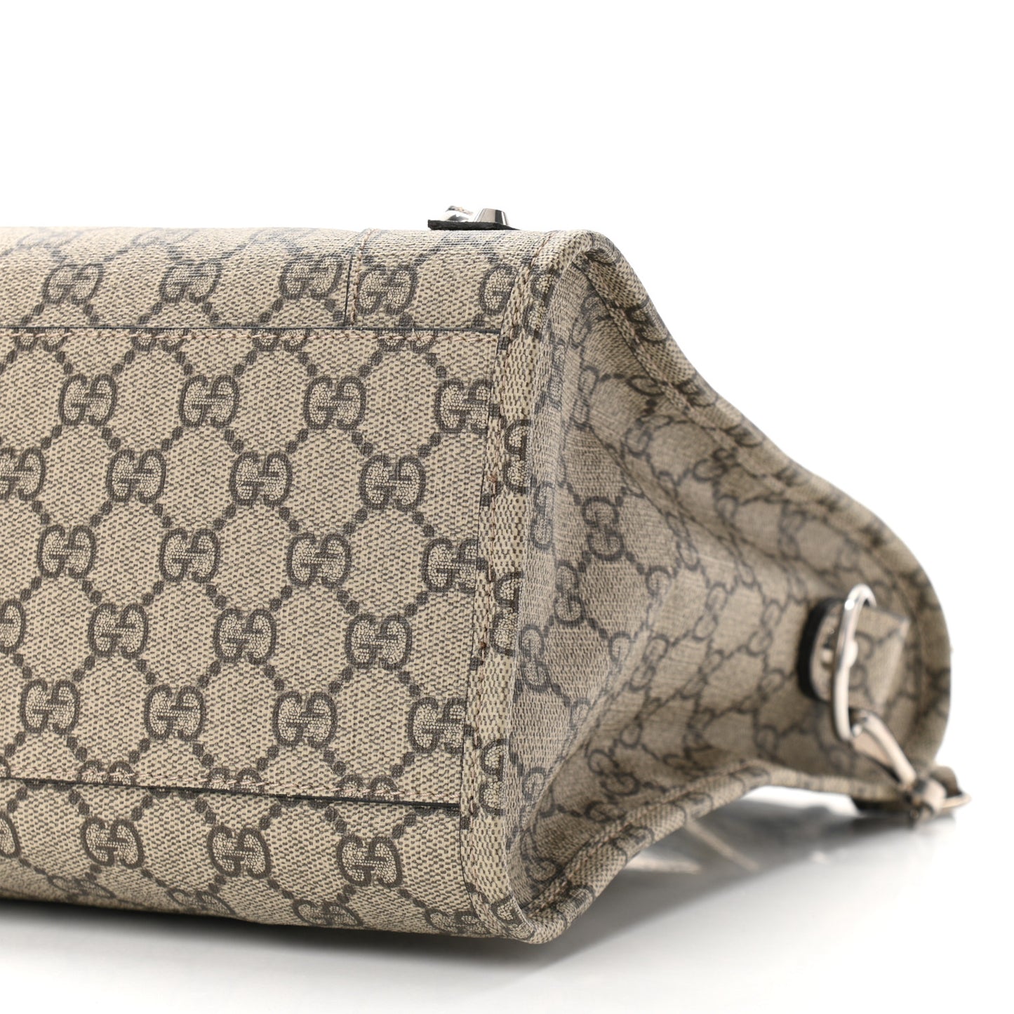 X GUCCI GG Supreme Monogram Neo Classic Silver Hardware City Beige Ebony