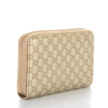 Gucci Metallic Microguccissima Zip Around Card Case Golden Beige 3 of 6