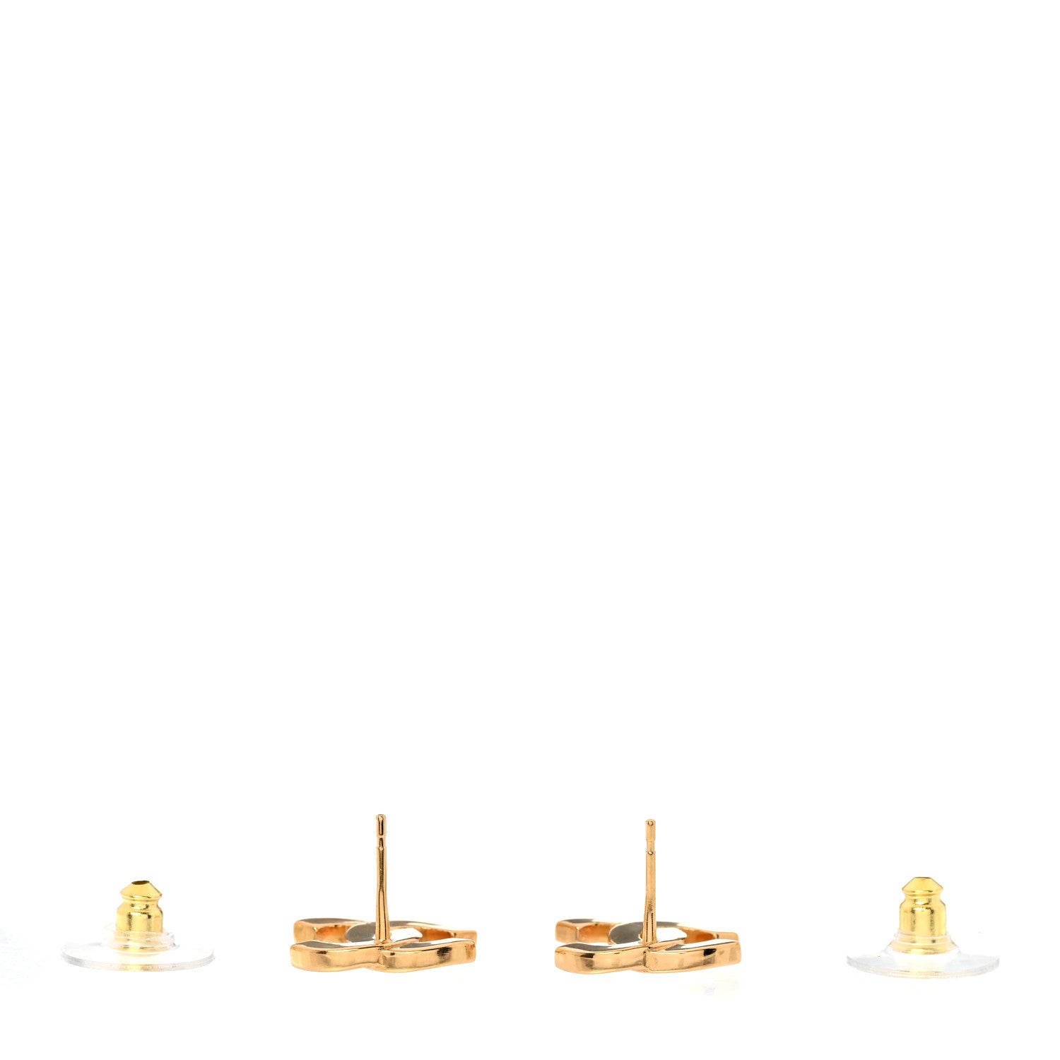 Chanel Metal CC Mini Stud Earrings Gold 3 of 5