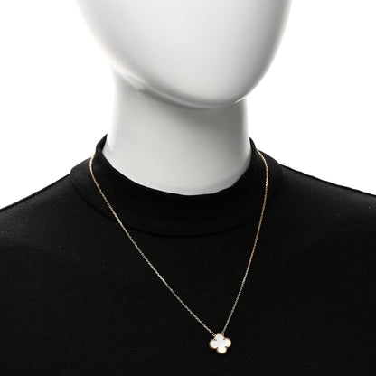 Van Cleef & Arpels 18K Yellow Gold Mother of Pearl Vintage Alhambra Pendant Necklace 2 of 6