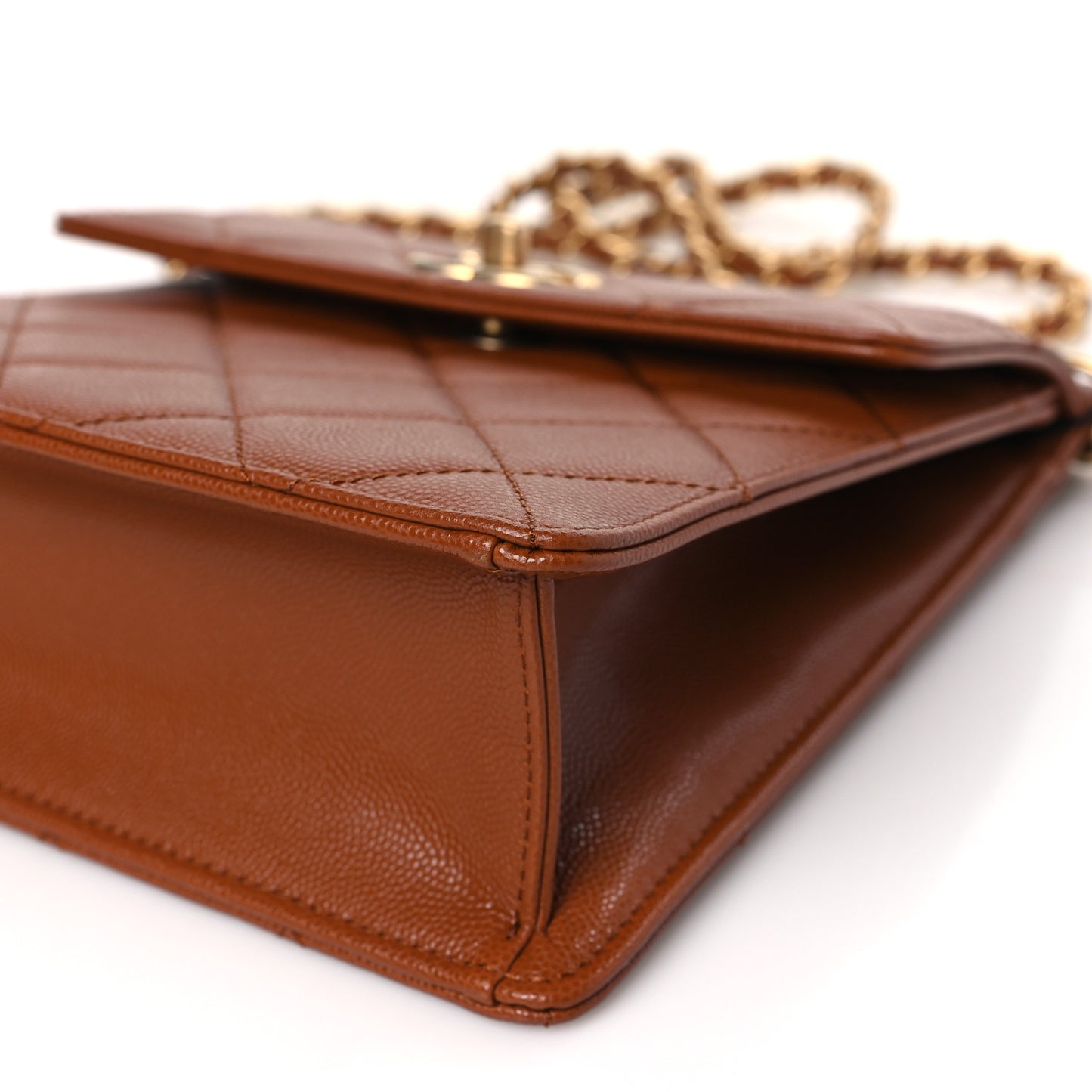 Caviar Quilted Multi Chain Backpack Light Brown