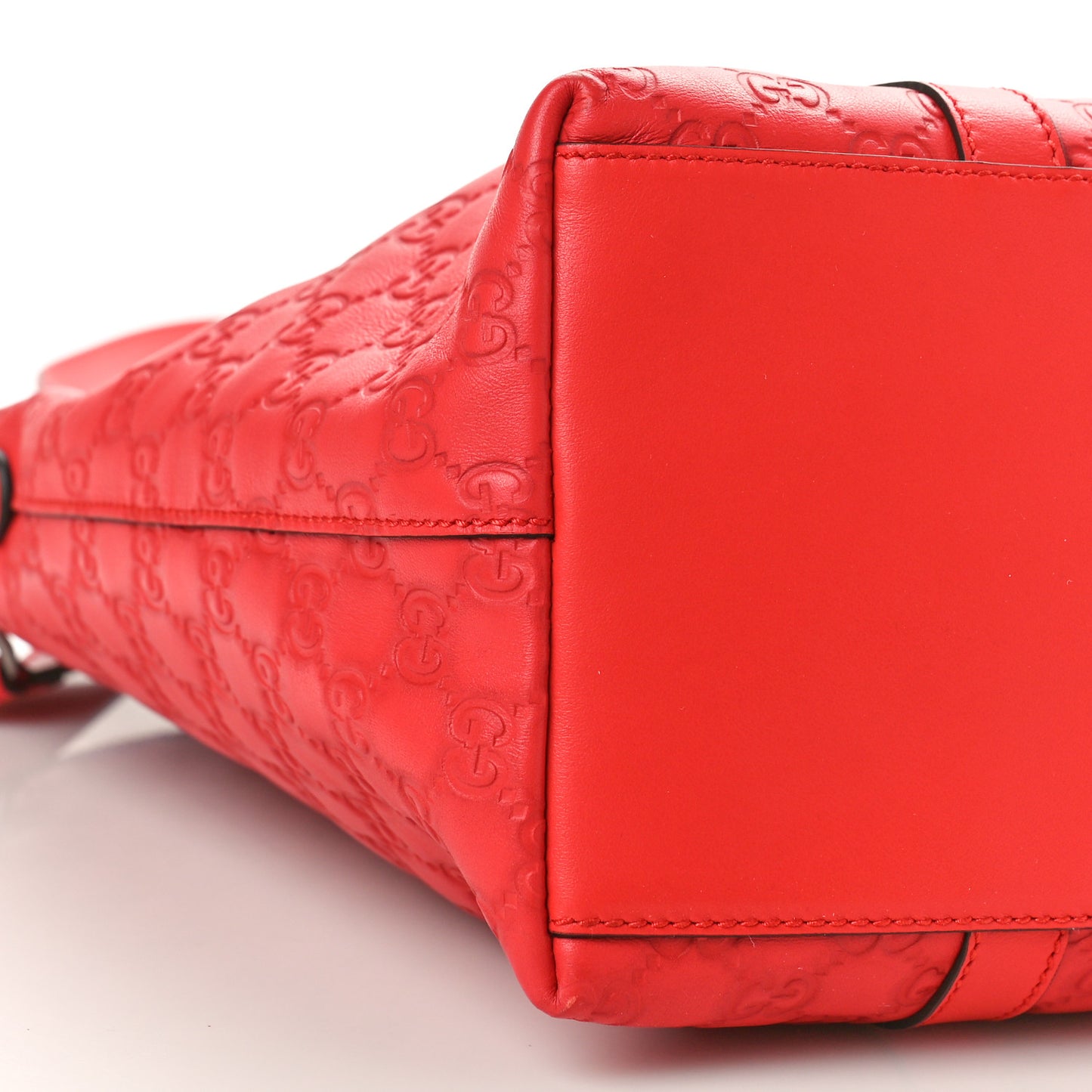 Guccissima Large GG Charm Convertible Dome Satchel Red